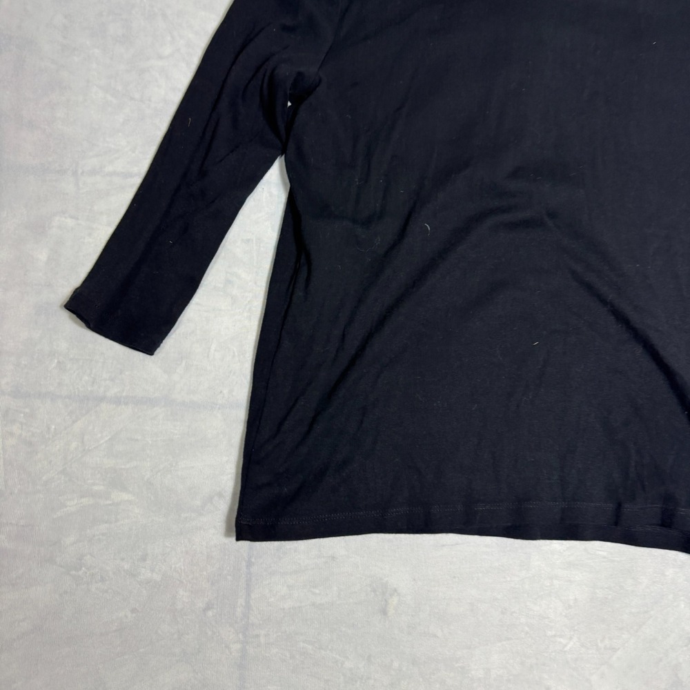 Lauren Ralph Lauren Womens Blouse Top Black‎ Gold Buttons Pocket Henley Neck L - Picture 11 of 15